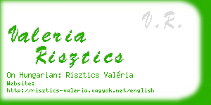 valeria risztics business card